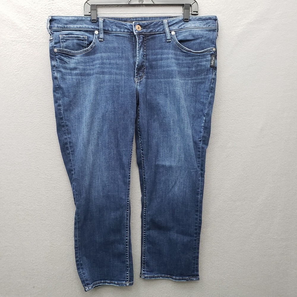 Silver Jeans Suki Capri Pants Cropped Denim Casual Normcore Everyday Size 18